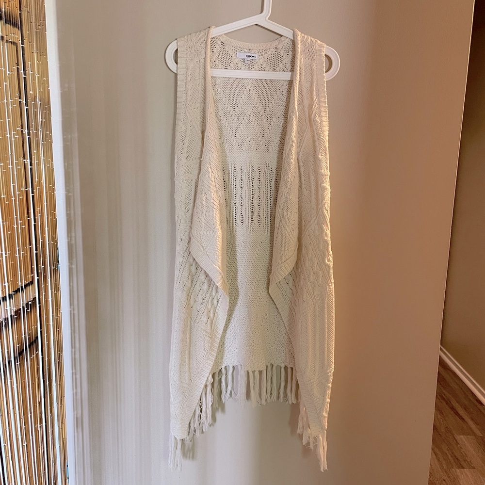 Sleeveless Open Cardigan